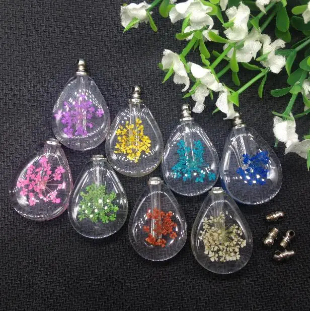 20 наборов 20*28 мм прессованная огранка натуральный высушенный цветок флакон