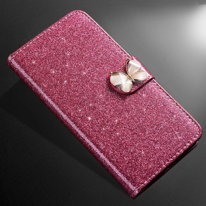 rose red butterfly Роскошный кожаный чехол-книжка для samsung Galaxy A6 A7 A8 A50 J4 J6 J8 J6 Plus A2 Core Магнитный чехол-кошелек - Цвет: rose red butterfly