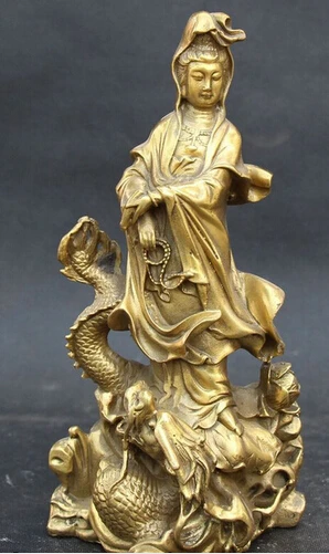 Быстрая доставка 10 &quotТибетский буддизм бронзовый Kwan yin Guan Yin Boddhisattva статуя богини