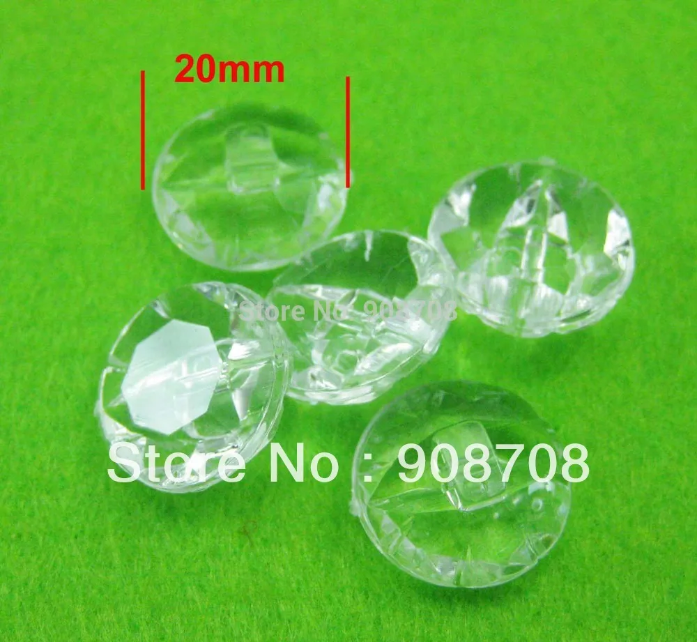

H0199 Baby Acrylic buttons 50pcs transparent round shape 20mm apparel buttons