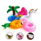 Мини Фламинго Единорог напитки лодки пончик держатель стакана для напитков надувной поплавок бассейн пляжные вечерние детские игрушки для взрослых boia