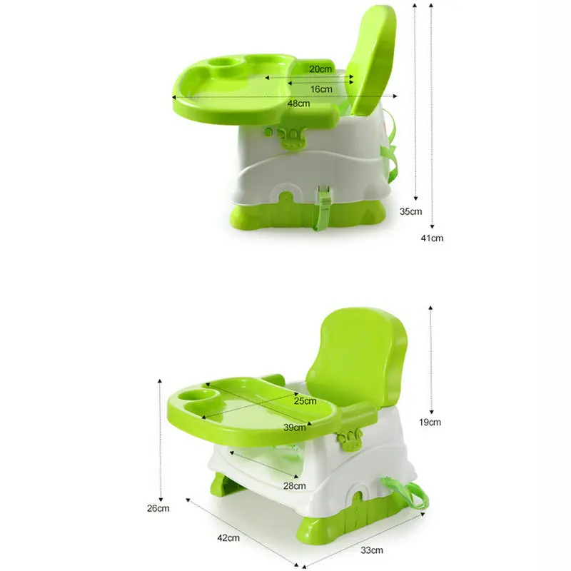 저렴한 베이비 유가 접이식 휴대용 아기 식사 의자, 트레이 부스터 시트, 조절 가능한 접시, 어린이 먹이 테이블