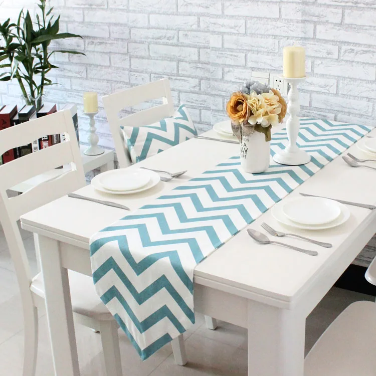 Хлопок Холст шеврон Gemoetric скатерти декоративные украшения стола 4 размера в