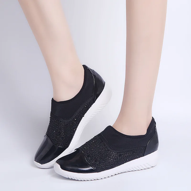 Tangnest/Новинка красные туфли на плоской платформе женские блестящие Лоферы без