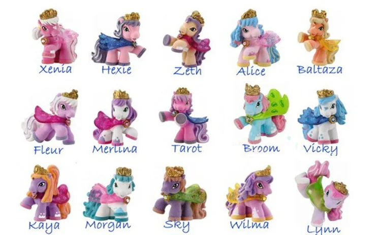 Новинка 6 шт. 5 см маленькая коробка Флокирование лошадей фигурки Filly кукла аниме