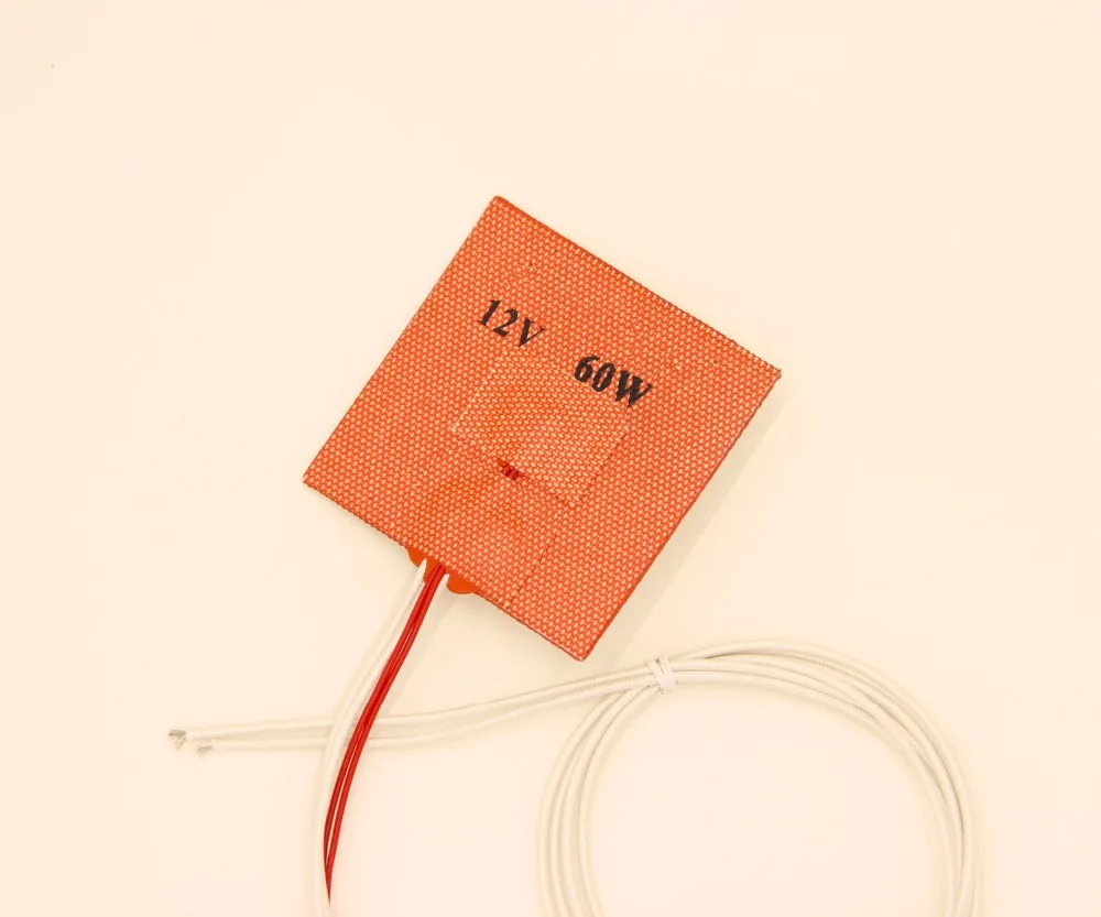 

12V/24V 60W Silicone Heater Pad heating mat 80x80mm size for Reprap 3D Printer Heated Bed,with 3M and NTC Thermistor