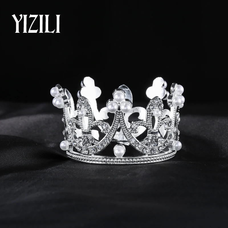 YIZILI Новые замечательные маленькие девочки Корона гребешок для волос в виде тиары великолепные хрустальные вечерние мини-Тиара Свадебные аксессуары для волос ювелирные изделия C025