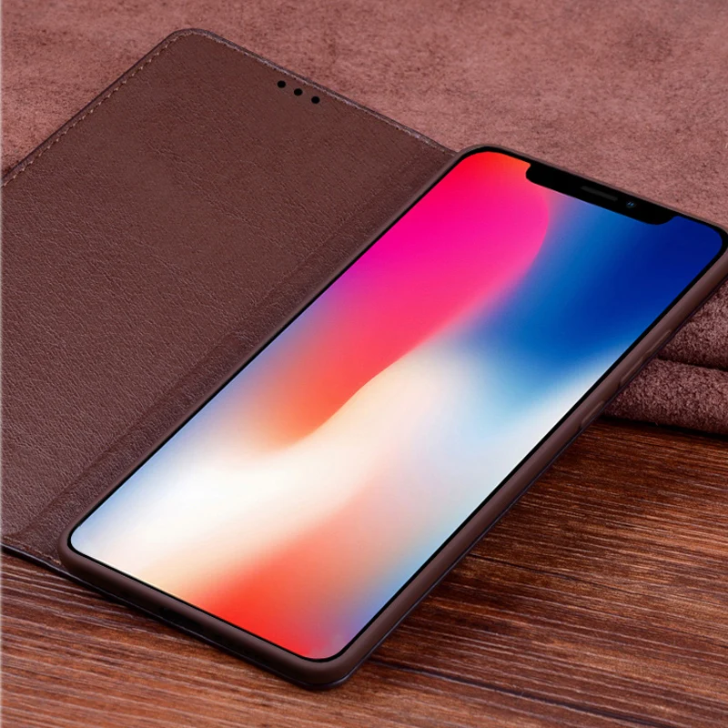 Натуральная кожа задняя крышка для iphone XS X S coque САППУ флип чехол 10 S|Чехлы-книжки| |