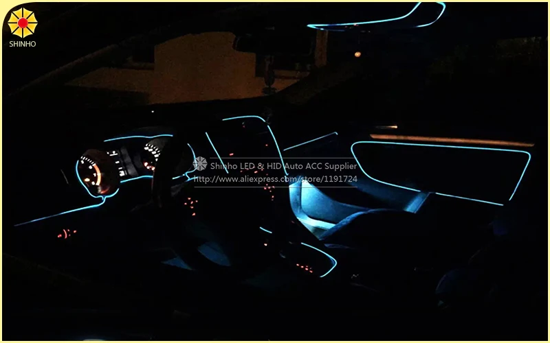 Авто интерьер автомобиля LED EL провод веревка трубка Линия гибкий неоновый свет