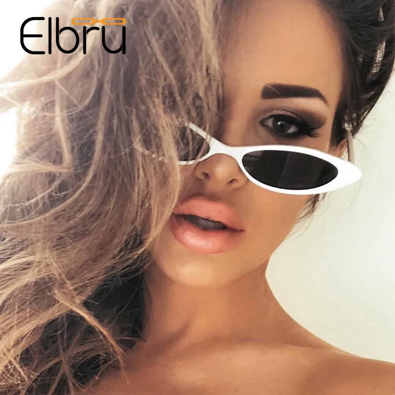 Женские солнцезащитные очки Elbru маленькие овальные кошачий глаз Ретро стиль