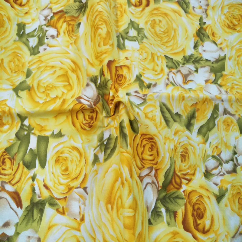 Хлопчатобумажная ткань Pretty 40S 50x40 см качественная трилл оранжевые цветущие цветы
