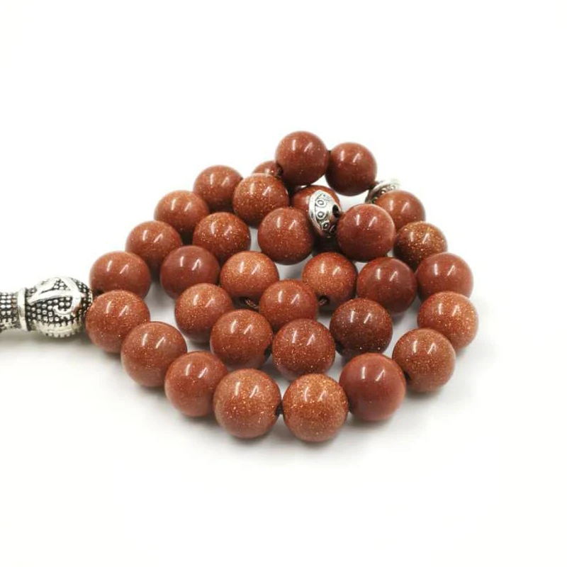 Натуральный авантюрин STONE Tasbih 33 66 99 молитвенные бусины новый стиль misbaha золотой