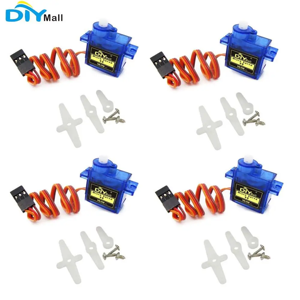 

4pcs/lot 9g SG90 Mini Servo 180 Degree with Accessories 3Pin Cable For 450 RC Helicopter Airplane Car Boat DIYmall