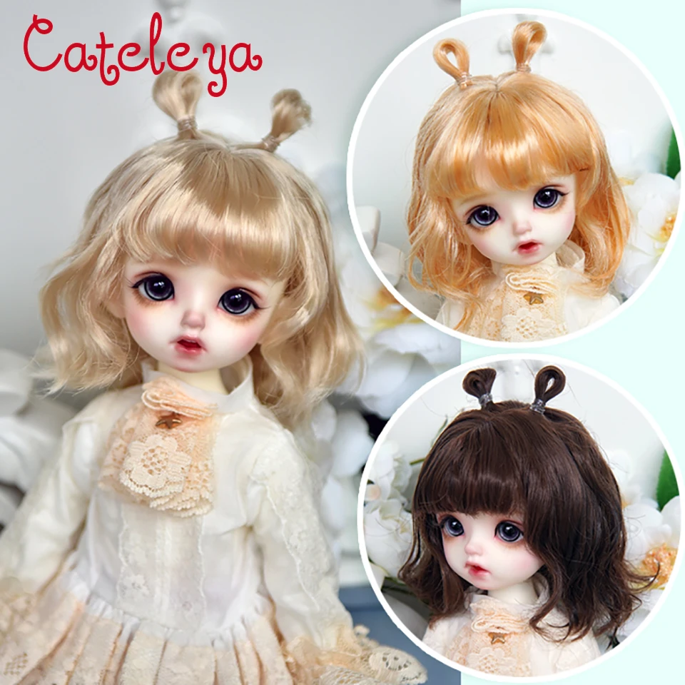 Cateleya bjd парик куклы супер мягкий шелк милый маленький Твиттер волос 1/6 1/3 1/4