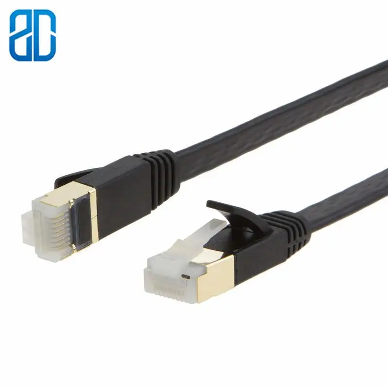 Cat7 Плоский Ethernet Кабель SSTP экранированный позолоченный сетевой патч кабель cat