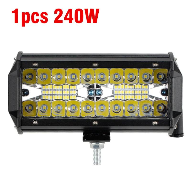 1pcs OKEEN светодиодный светильник, 7 дюймов, светодиодный светильник, 240 Вт, 3 ряда, рабочий светильник, комбинированный луч для вождения, внедорожная лодка, автомобиль, тягач, 4x4, внедорожник, 12 В, 24 В - Цвет: 1pcs