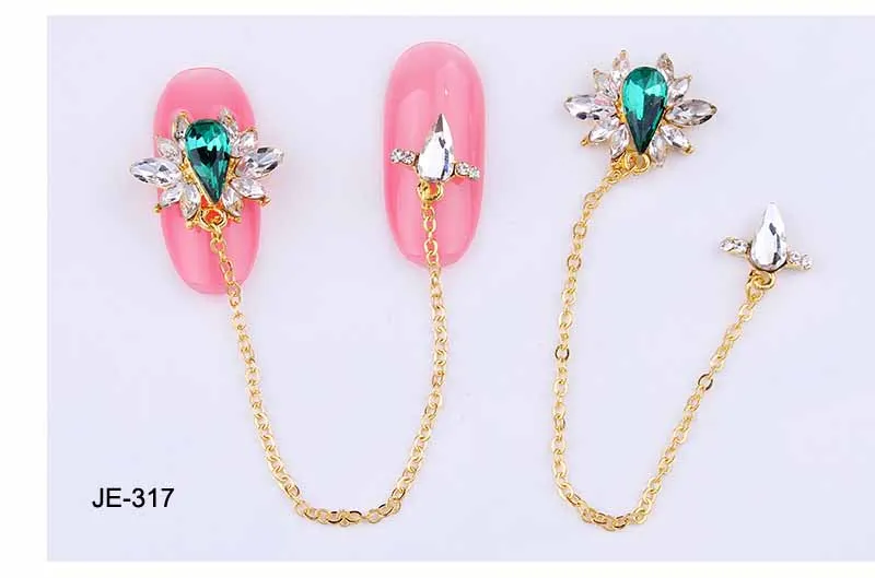 Green (10pcs) Золотые свадебные амулеты для ногтей-10 шт верхние длинные амулеты для ногтей 3D украшения для ногтей хрустальные драгоценные камни стразы Висячие-Амулеты, GH767 - Цвет: Green (10pcs)