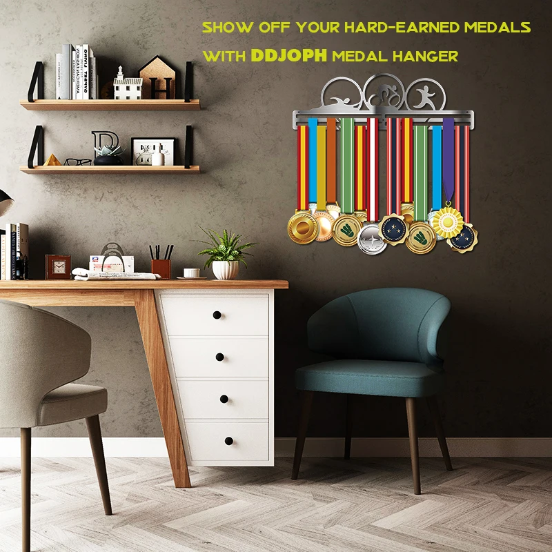 DDJOPH Triathlon medal hanger Stainless steel holder Sport for swimming running cycling medals | Дом и сад
