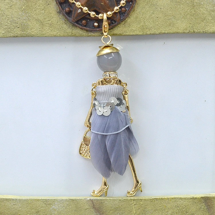 2015 Весна Горячая распродажа! Милое милое платье с перьями Кукольное ожерелье