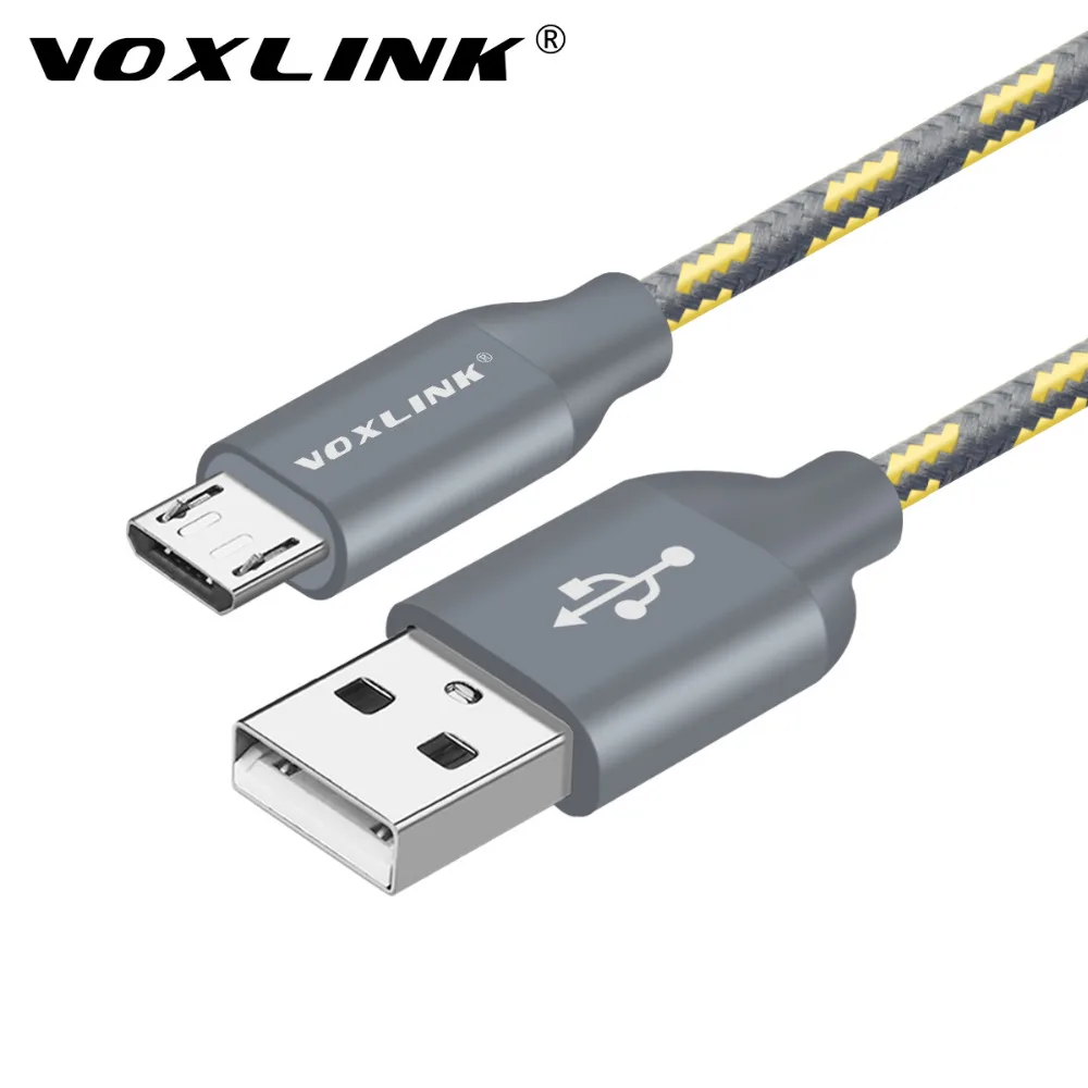 1 м/3.3ft 2A Быстрая зарядка и синхронизация данных Кабель VOXLINK Micro USB кабель для Android