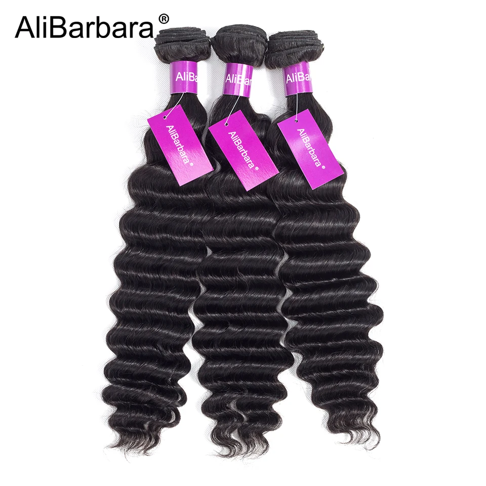 Волосы AliBarbara перуанские свободные глубокие пряди волос Remy человеческих 4 для