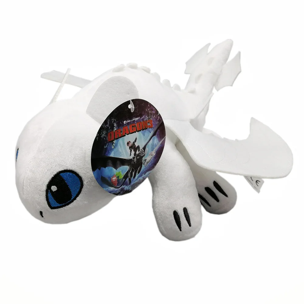 Light Fury 2 цвета Light Fury Night Fury 1" 25 см плюшевая игрушка, фигурка куклы в розницу - Цвет: Light Fury