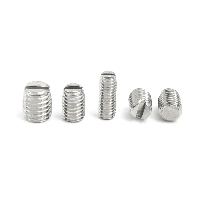 

10pcs M1.6M2M2.5M3M4M5M6M8 304 Stainless Steel Flat End Fixed Screw Machine Meter Slotted Headless Screw