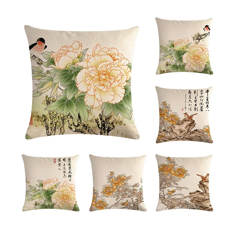 

45*45cm Lnk painting Flower cushion cover cushion cover throw pillow case decor for car seat office home textile