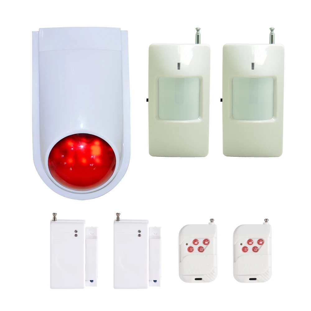 1 Set Spot Alarm System Wireless PIR Motion sensor and Door contact link to Strobe Siren Burglar | Безопасность и защита