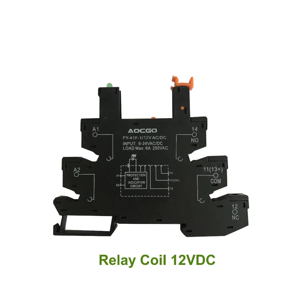 Тонкое реле на винтовой розетке со светодиодной и защитной схемой 12VDC/AC|slim relay|relay