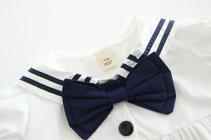 Новое летнее платье белое милое на крестины с бантом и воротником для девочек