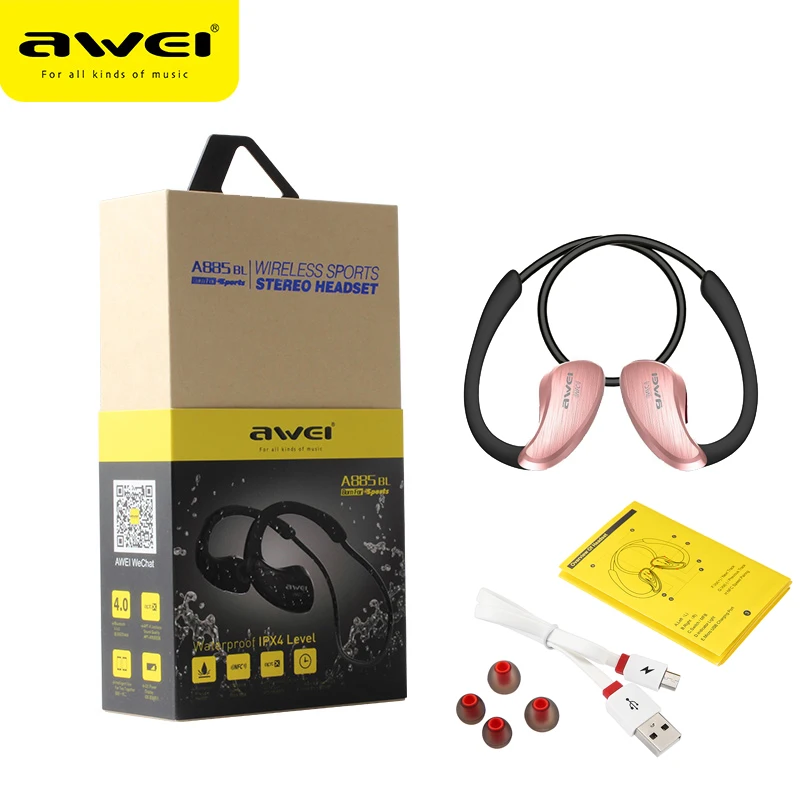 AWEI a885bl Bluetooth Наушники Беспроводной наушники С микрофоном NFC apt X для iPhone 6 7 Спорт