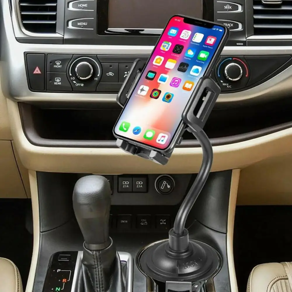 adjustable car cup phone holder universal phone mount for iphone 12 short neck holder gps bracket interior accessories dropship free global shipping
