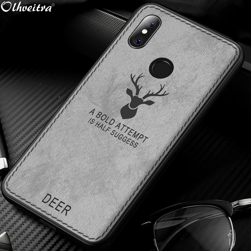 Винтаж задняя крышка для Xiaomi Mi макс 3 Max3 Чехол Ткань текстуры Защитный Мягкий