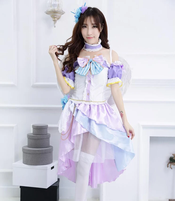 Lovelive Tojo Nozomi белый костюм для косплея ангелов на День святого Валентина полный