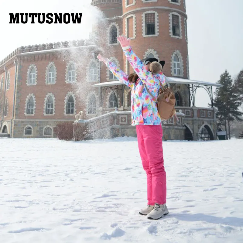 Женская лыжная куртка MUTUSNOW ветронепроницаемый водонепроницаемый костюм для