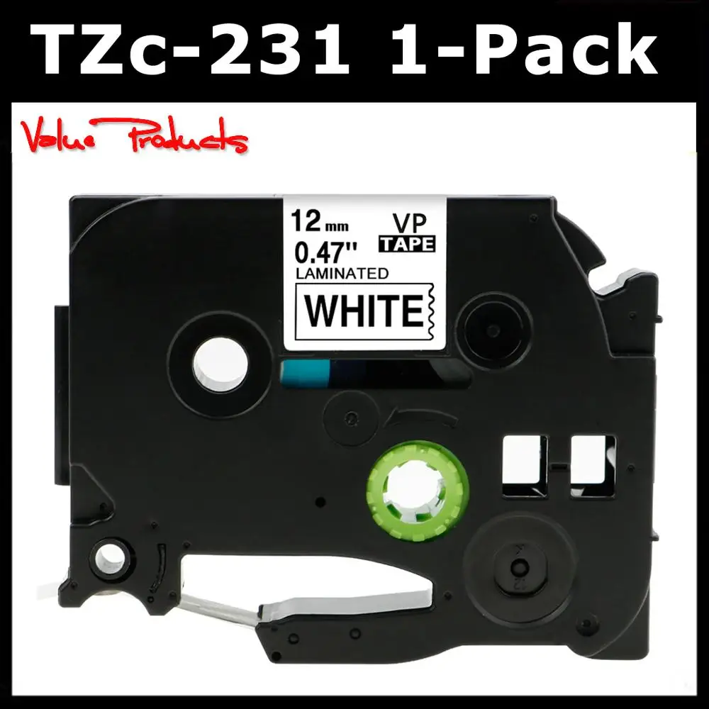 Для TZe 231 Цзы этикеток ленты 12 мм черный на белом для Brother p touch PTH110/PT D200/ PTD600/Pt d400 Label