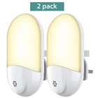 Светодиодный светильник-подключи и работай, автоматический светильник с датчиком От заката до рассвета, Ночной светильник, 2 комплекта, настенный светильник