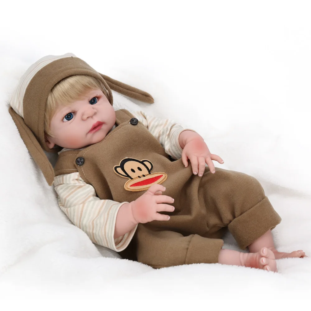 NPK 22 &quot55 см полностью силиконовые куклы reborn baby реалистичные bebe boy кукла для ванны