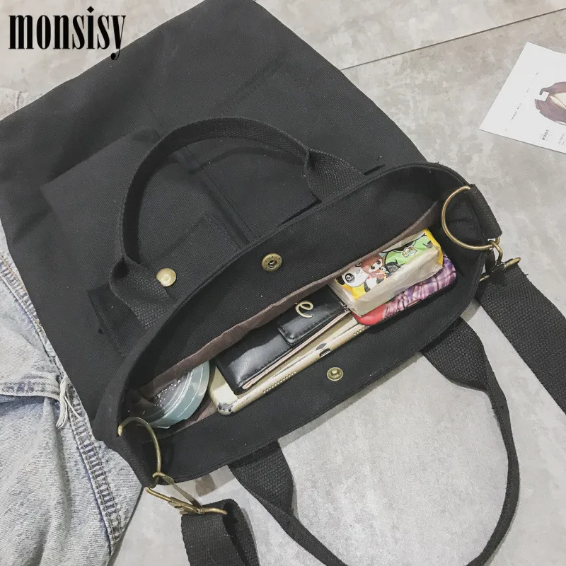 Холщовые сумки на плечо Monsisy для девочек Экологичная Сумка-тоут покупок сумочки
