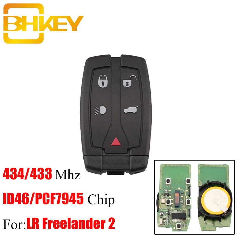BHKEY 5 кнопок 433 МГц Φ ID46/PCF7945 чип для Land Rover Freelander 2 LR2 434 2008 Спортивная смарт карта