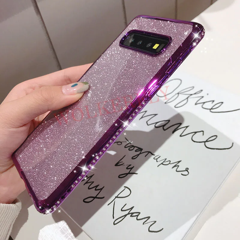 8 Блестящий Алмазный чехол для samsung Galaxy S10 S9 S8 J4 J6 плюс J8 A7 A50 A70 A60 A30 M30 Note 9 8 3D стенд держатель чехол - Цвет: 8