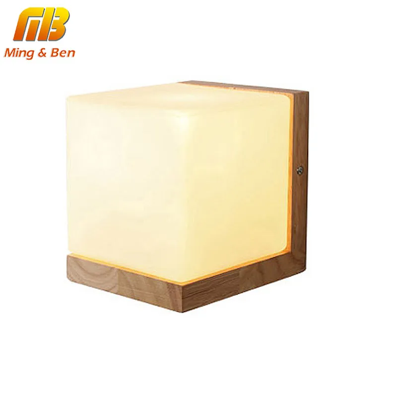 [MingBen] настенный светильник ночник из дерева + Стекло Винтаж современный Стиль E27