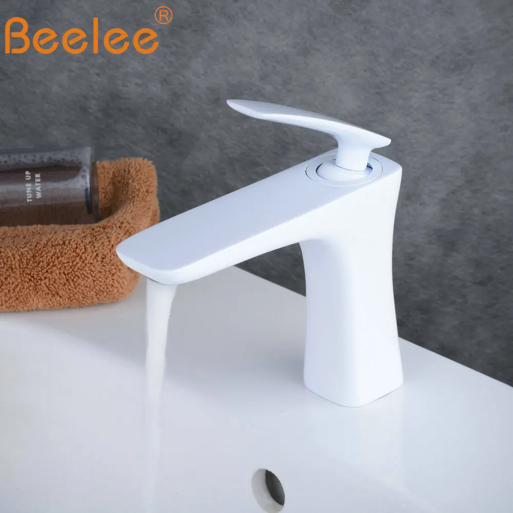 Beelee ванная комната краны смеситель белый кран раковина чаша нажмите