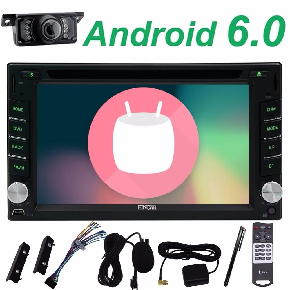 Бесплатная камера + Android 6.0 2 DIN автомобильный DVD GPS Радио аудио Авто стерео App USB