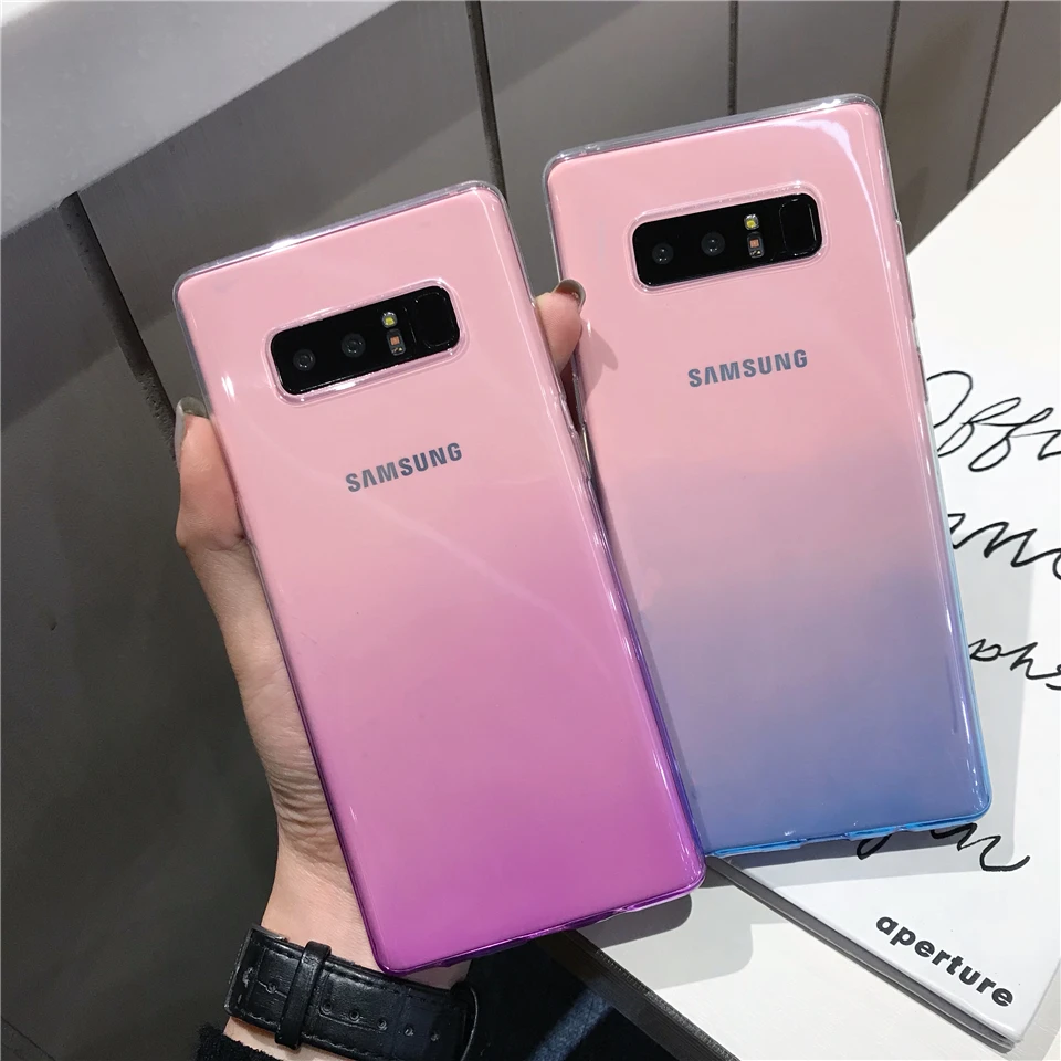 Gradient Case For Samsung Galaxy S10 S10E Note 9 8 S8 Plus S9 A10 A30 A40 A50 A60 A70 M10 M20 M30 Phone Cases TPU Soft Cover |
