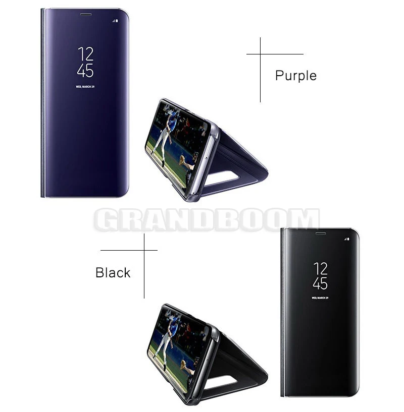 10 шт. умный зеркальный флип-чехол для samsung Galaxy S10 E 5G S9 S8 Plus Note 10 10+ 9 8 прозрачный противоударный чехол с подставкой