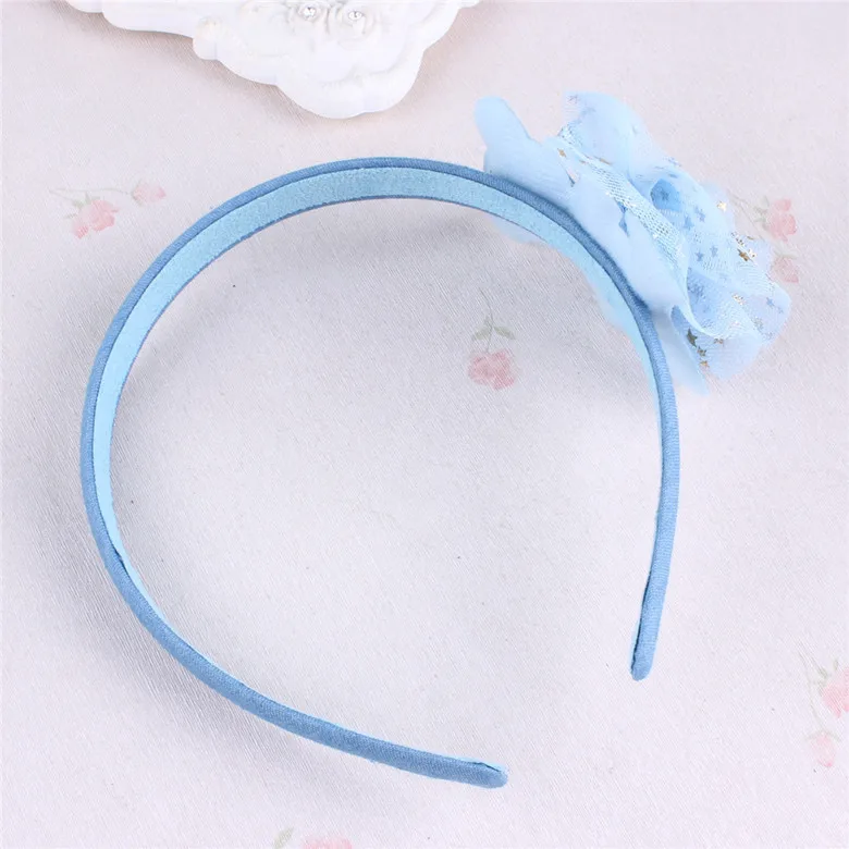 

12pcs Handmade Cute Denim Bear Hairbands Solid Tiaras Animal Bear Glitter Lace Hard Headbands Princess Fashion Hair Accessories