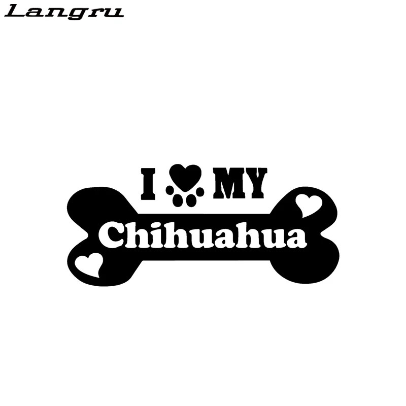 Langru I Love My Chihuahua Cartoon Car-Styling Car Sticker Vinyl Decor Decals Decorative Jdm | Автомобили и мотоциклы