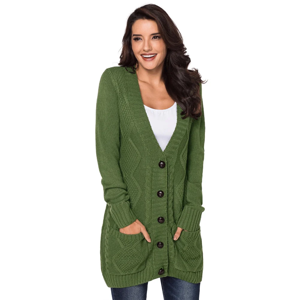warm 2019 Autumn Winter Fashion Women Long Sleeve loose knitting cardigan sweater Knitted Female Cardigan pull femme coat |